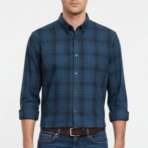 Calvin Klein Long Sleeve Button Down Slim Fit Cotton Shirt Blue La…